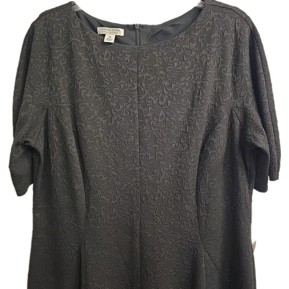 NEW London Style Collection Size‎ 18 Black Textured Fit & Flare Dress
